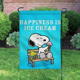 Peanuts Double - Sided Flag - Happiness Is Ice Cream - snoopn4pnuts.com