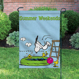 Peanuts Double-Sided Flag - Summer Weekends (Dye Flaw)
