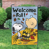 Peanuts Double-Sided Flag - Welcome Fall!