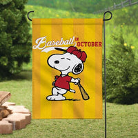 Peanuts Double - Sided Flag - Baseball In October - snoopn4pnuts.com
