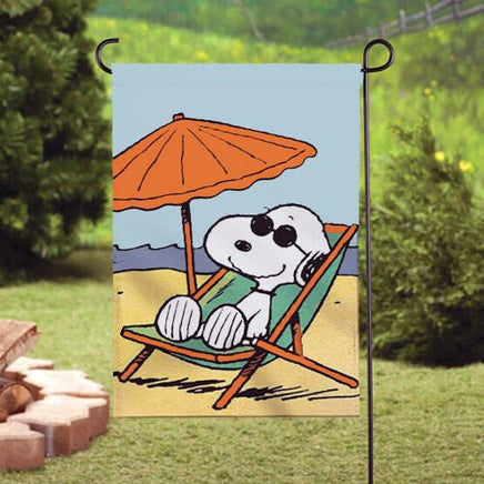 Peanuts Double - Sided Flag - Snoopy Joe Cool On Beach - snoopn4pnuts.com