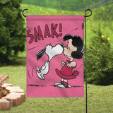 Peanuts Double-Sided Flag - Snoopy Kisses Lucy SMAK!