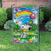 Peanuts Double - Sided Flag - Rainbow Snoopy - snoopn4pnuts.com