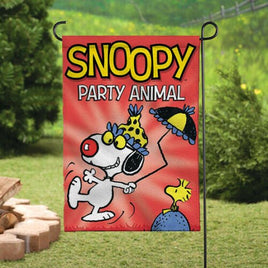 Peanuts Double - Sided Flag - Snoopy Party Animal - snoopn4pnuts.com