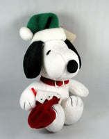 Hallmark Snoopy Santa Plush Doll Holding Stocking