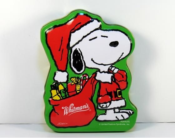 Snoopy Santa-Shaped Tin Canister