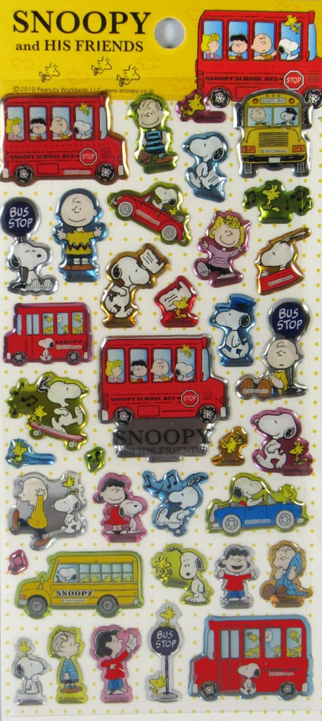 Snoopy and Woodstock Puffy Vinyl Metallic Stickers - Great For Scrapbooking!