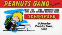 Peanuts Gang Laminated License / ID Card - SCHROEDER