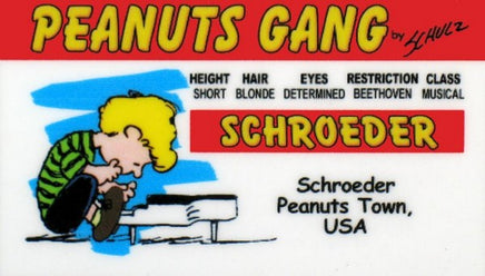Peanuts Gang Laminated License / Id Card - Schroeder
