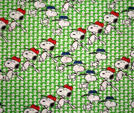 Vintage Peanuts Gang Fitted Sheet - Snoopy Baseball