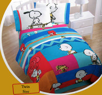 Charlie Brown and Snoopy Twin-Size Microfiber Sheet Set - Super Soft!