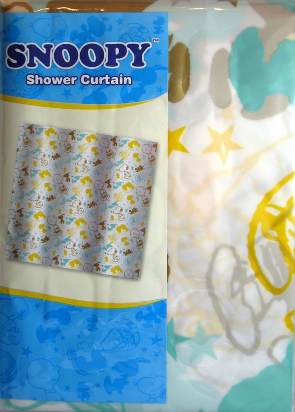 Peanuts Gang Vinyl Shower Curtain With Free Hanger Hooks