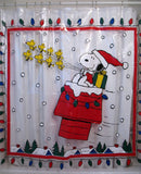 Snoopy Clear Vinyl Shower Curtain - Christmas Lights