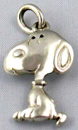 Smiling Snoopy Sterling Silver Pendant / Charm