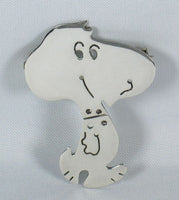 Snoopy Large Sterling Silver Mexican Pin