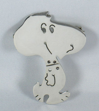 Snoopy Large Sterling Silver Pin