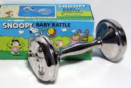 Snoopy Silver Plated Baby Rattle - Brand New!  Great Collectible Gift!