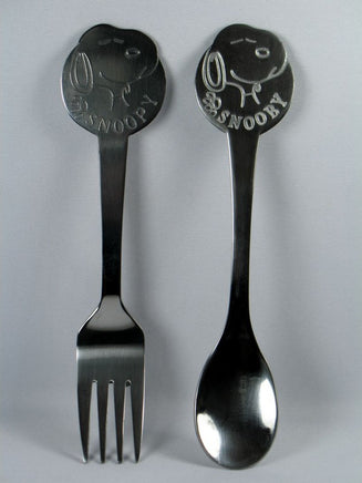 Snoopy Stainless Steel Spoon And Fork Child Size Set