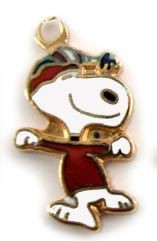 Snoopy Ice Skater Cloisonne Charm