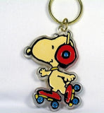 Snoopy Rollerskater Vintage Acrylic Key Chain (New But Near Mint / Discolored)