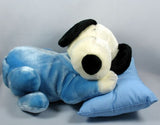 Snoopy Sleeping On Pillow Plush Doll - Blue