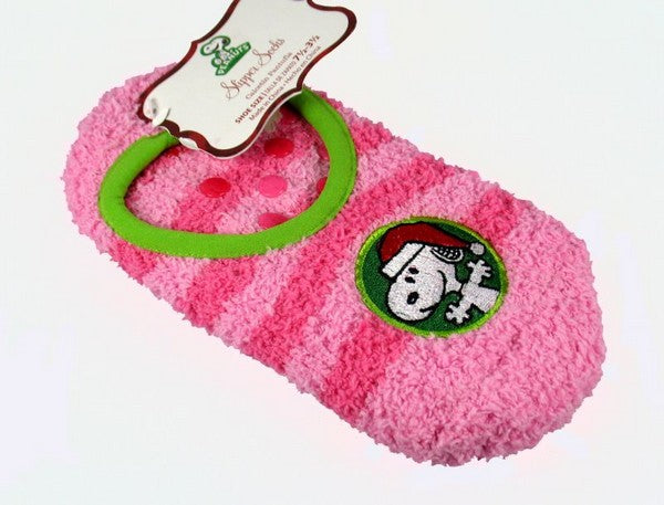 Snoopy Santa Fuzzy Slippers For Children