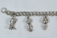 Peanuts Gang Sterling Silver 3-D Charm Bracelet (6 Charms)