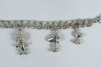 Peanuts Gang Sterling Silver 3-D Charm Bracelet (6 Charms)