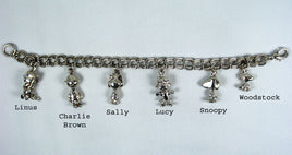 Peanuts Gang Sterling Silver 3-D Charm Bracelet (6 Charms)