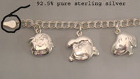 Peanuts Gang Sterling Silver Charm Bracelet (6 Charms)