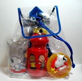 Snoopy Snack Sack Dish And Water Bottle Set