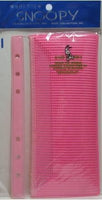 Snoopy Vinyl Binder Pocket (Pencil Bag) - Pink