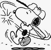 Baseball Snoopy Die-Cut Vinyl Decal - Black