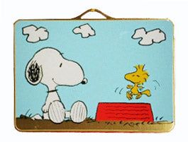 Snoopy and Woodstock Brass-Finish Christmas Ornament