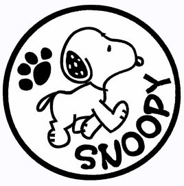 Snoopy Walking Die - Cut Vinyl Decal - Black - snoopn4pnuts.com