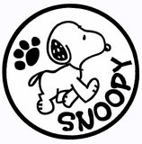 Snoopy Walking Die-Cut Vinyl Decal - Black