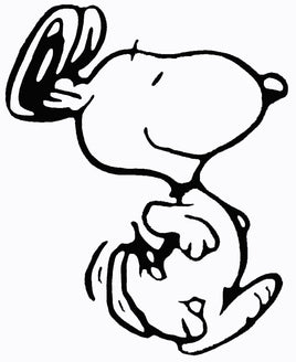 Happy Snoopy Die - Cut Vinyl Decal - Black - snoopn4pnuts.com