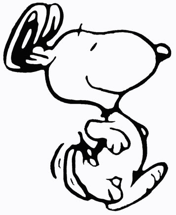 Happy Snoopy Die - Cut Vinyl Decal - Black - snoopn4pnuts.com