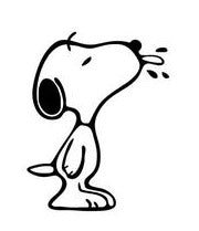 Snoopy Sticks Out Tongue Die - Cut Vinyl Decal - Black - snoopn4pnuts.com