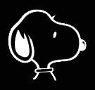 Snoopy Die-Cut Vinyl Decal - White (Looks To Right)