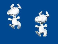 Happy Snoopy Sterling Silver Post Earrings