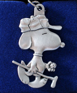 Snoopy Golfer Pewter Key Chain