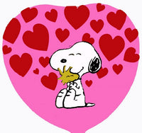 Snoopy Hugs Woodstock Heart-Shaped Balloon