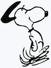 Happy Snoopy Jumping / Dancing Die - Cut Vinyl Decal - Black - snoopn4pnuts.com