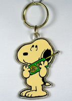 Snoopy Holding Radio Vintage Acrylic Key Chain (Discolored)