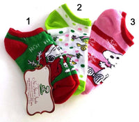 Kids Snoopy Santa Socks (Size 7 1/2-3 1/2)
