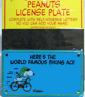 Snoopy FLYING ACE Vintage Mini Tin License Plate