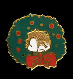 Snoopy Inside Christmas Wreath Cloisonne Pin