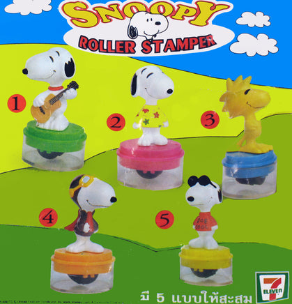 Snoopy 7 Eleven Promo Roller Stamp RUBBER STAMP - Woodstock - snoopn4pnuts.com