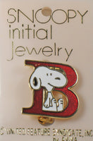 Snoopy Alphabet Cloisonne Pin - Red 